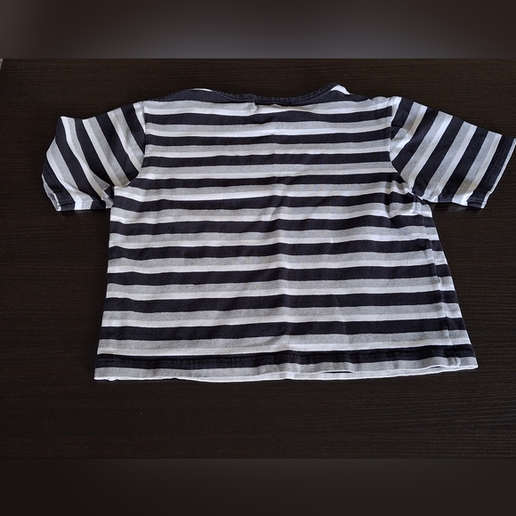 Black and White Stripe Crop Top  Medium Tous les calecons Paris - Picture 2 of 4